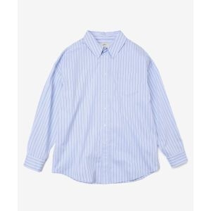 예일 우먼즈 루즈핏 멀티스트라이프 셔츠_라이트 블루 558683