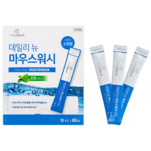 비타할로 데일리뉴 마우스워시 민트 스틱형 10ml (60개)_이미지