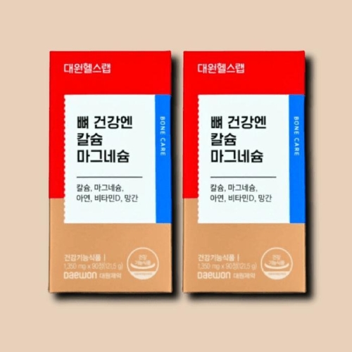 대원제약 대원헬스랩 뼈 건강엔 칼슘 마그네슘 1350mg 90정 (2개)