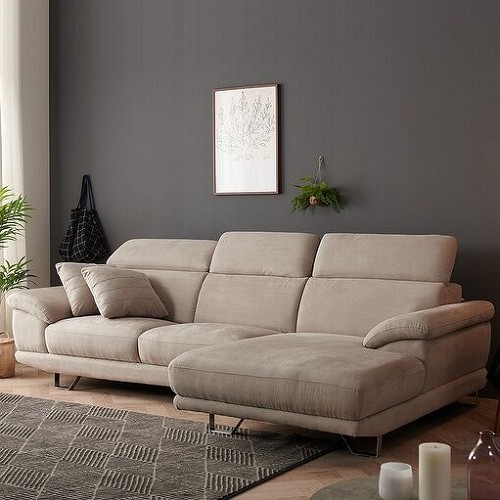 폴로까사  한샘몰 생드니 카우치 아쿠아텍스 스웨이드 패브릭 소파 4인용