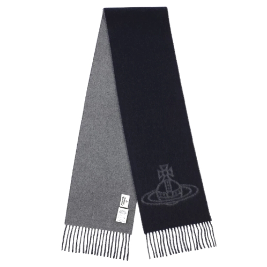 비비안웨스트우드 더블 페이스 싱글 오브 머플러 81030006 W00QL (K410, 네이비 블루)_이미지