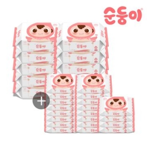 순둥이 베이직 무향 물티슈 리필형 100매 + 리필형 20매