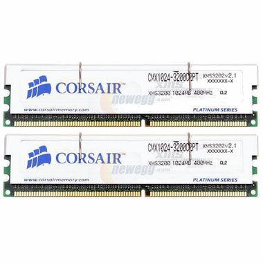 CORSAIR DDR 2G PC-3200 TwinX 3200C2PT (1Gx2)