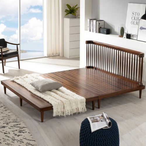 퍼니원 네오 모데라토 장미원목 침대 K (40T라텍스독립)_이미지