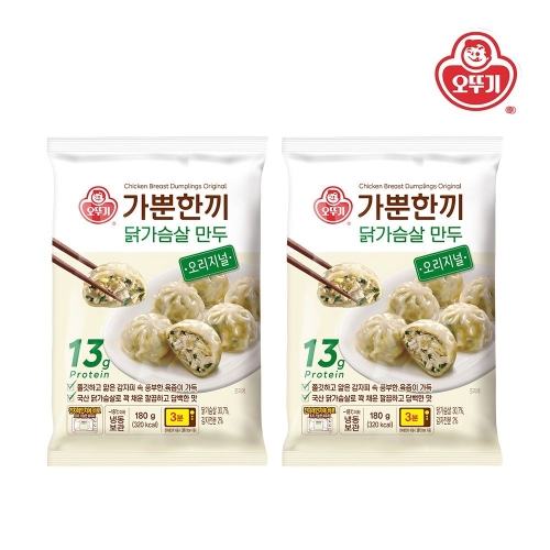 오뚜기 가뿐한끼 닭가슴살 만두 오리지널 180g이미지입니다. 누르면 해당 게시물로 새창이동합니다.