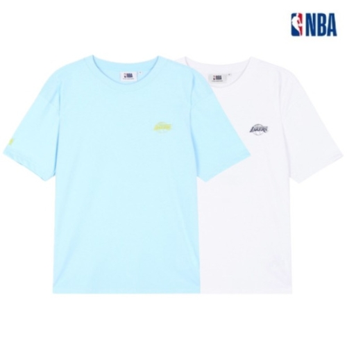 NBA 남녀공용 LAL 포토 전사 그래픽 반팔 티셔츠 N222TS040Z_이미지