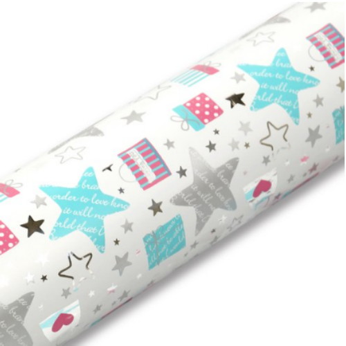 [불명] 파스텔 스타 메탈롤 포장지 백색 (1개)_이미지