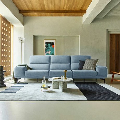 에싸 세이렌 카시미라 패브릭 소파 3.5인용 (스툴별도)_이미지