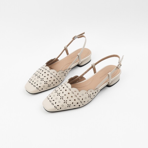 신난다슈 여성 슬링백 샌들 구두 2cm 뮬 플랫 샌들 펌프스 펀칭 통굽 GDR25305_이미지