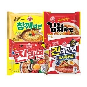 오뚜기 진라면 5봉 + 진비빔면 4봉 + <b>참깨</b><b>라면</b> 4봉 + 김치<b>라면</b> 5봉33009388