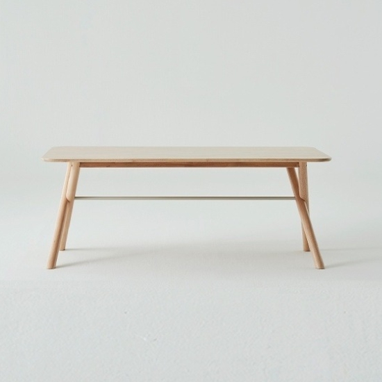 한샘 투티 낮은 식탁 1700 (스틸의자2개+벤치1개)_이미지