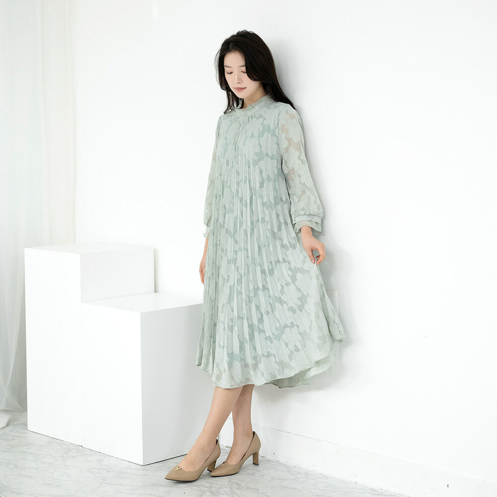 모슬린 엄마옷 엄마옷 플라워 쉬폰 주름 원피스 613HJK465 중년여성/50대/60대/70대/빅사이즈/할머니옷/마