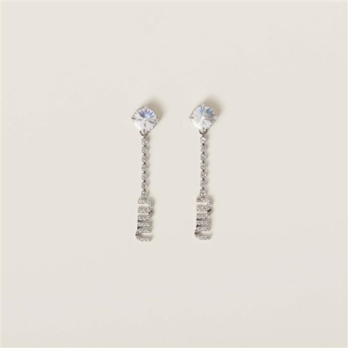 미우미우 크리스털 장식 메탈 귀걸이 5IO058_2DNC_F0OKL_이미지