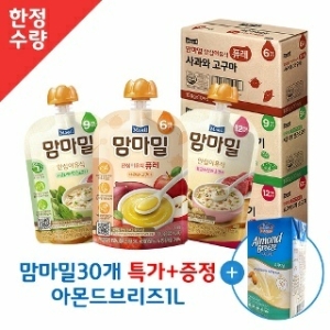매일유업 맘마밀 안심이유식 퓨레 사과와 고구마 100g (30개)_이미지