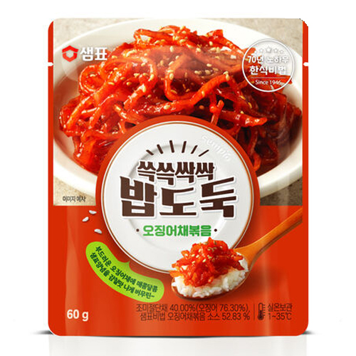 샘표식품 쓱쓱싹싹 밥도둑 오징어채볶음 60g이미지입니다. 누르면 해당 게시물로 새창이동합니다.