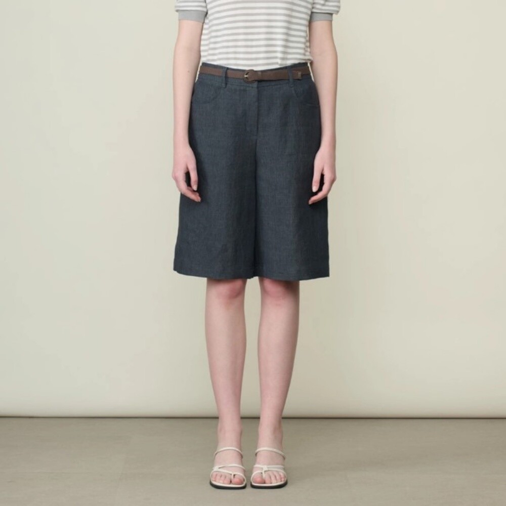 BCBG 비씨비지 헤링본 린넨 숏 팬츠 B6M4P327_ESC_이미지