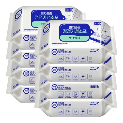깨끗한나라 먼지줍줍 정전기 청소포 30매 [8개(240매)]