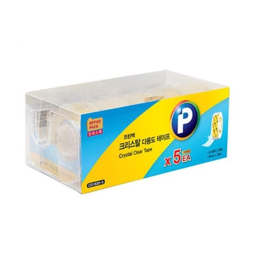 프린텍 403XTI40 CD1830-5 크리스탈 테이프 디스펜서 5EA 18x30_이미지