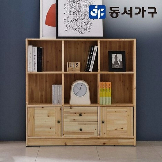 동서가구 푸름 3단 수납형 낮은 원목책장 1200_이미지