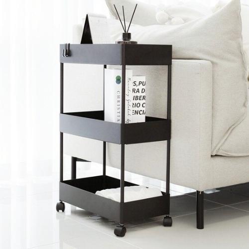 가쯔  틈새 선반 3단 이동식 트롤리 (2개)