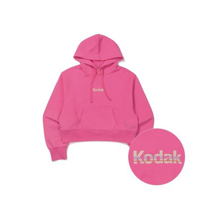 코닥 레인보우 세미크롭핏 후드티셔츠 우먼 PINK QAB227 QZC275 S 90_이미지