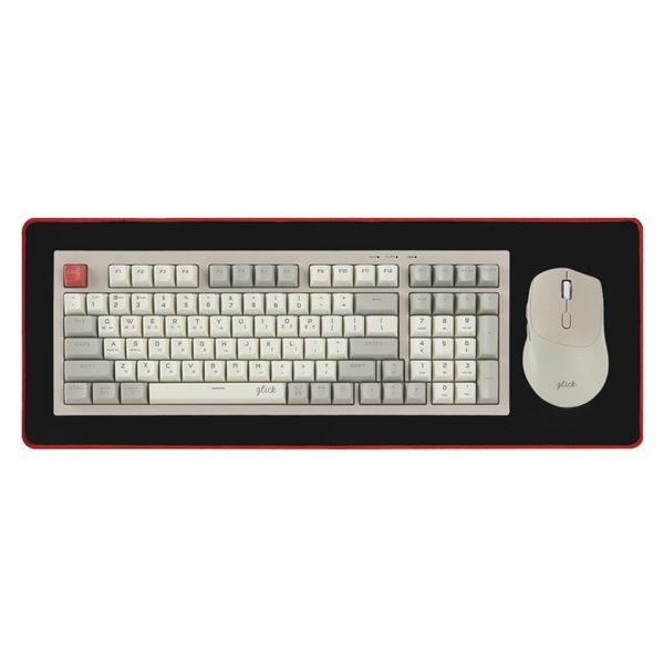 지클릭커 OFFICEPRO WMK50 사일런스 M RGB 무소음 방수 무선 블루투스 98 키보드 마우스 세트 WITH PAD Retro Cappuccino_이미지