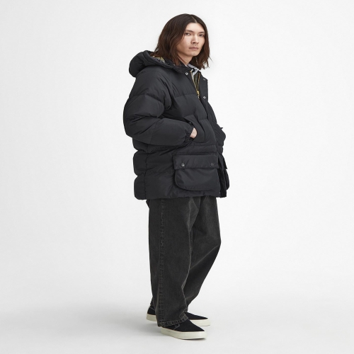 바버 남여공용 블랙 카키 OS 다운 Beaufort 푸퍼 자켓 URJU5F026 뷰포트 Puffer Jacket