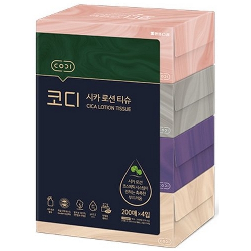 쌍용C&B 코디 ㅤ시카 로션 티슈 200매 (4개입) *3팩_이미지