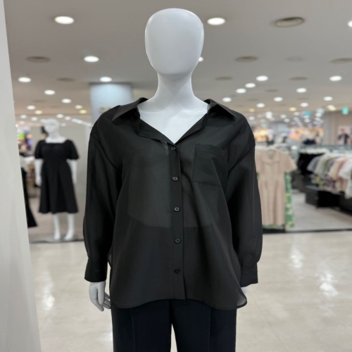 리스트 시스루 오픈 카라 셔츠_TWWSTP72050_BK_이미지