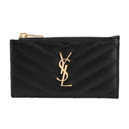 생로랑 모노그램 프라그망 지퍼 카드 케이스 607915 BOW01 1000