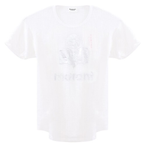 이자벨마랑 콜디 린넨 로고 티셔츠 TS0004FA A1N10E (20WH, 화이트)_이미지
