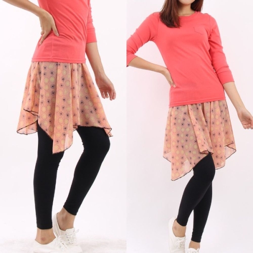  쉬즈미스 LGS-735 러플 망사 치마레깅스 빅사이즈