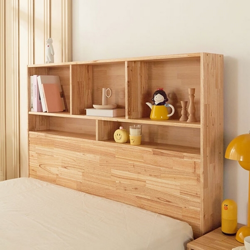 바이탈버브 큐엔 참죽원목 책장형헤드 평상형 침대 SS (매트별도)_이미지