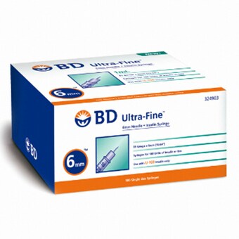 벡톤디킨슨 BD 울트라 파인 인슐린<b>주사기</b> 0.5ml 31G 6mm