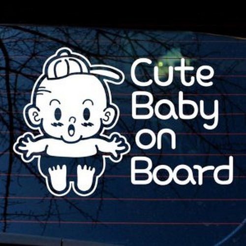 뭉키월드 마이클 귀요미 Baby On Board 스티커 LSC-552 [화이트]