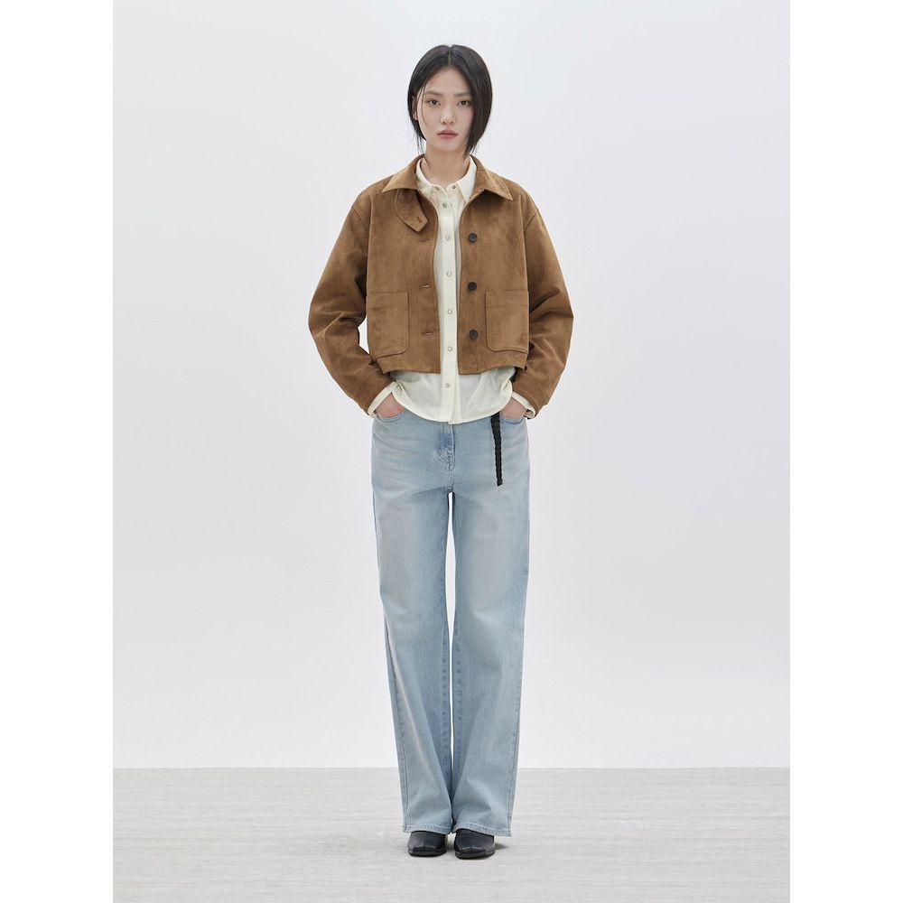 대현 ZOOC 스웨이드 싱글 크롭 자켓 CAZ261PSF554