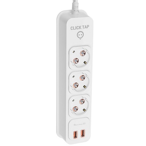태주산업 3구 16A USB 부엉이 클릭탭 로즈골드 (1.5m)_이미지