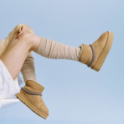 UGG 호주 오즈라나 양모 여성 클래식 크레센트 미니 플랫폼 양털 부츠 OZ0022