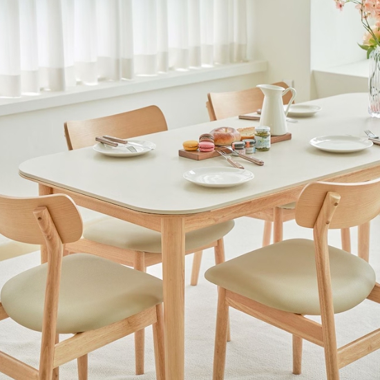 레이디가구 아이비 포세린 세라믹 원목 식탁 1800