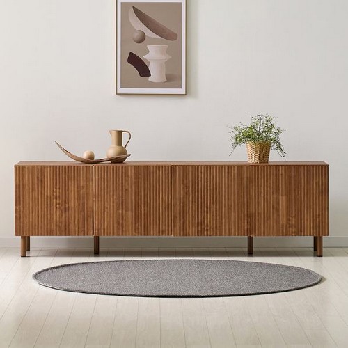 이안가구 피렌체 플랫 템바보드 수납 높은 거실장 1800_이미지