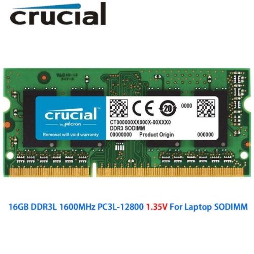 크루셜 Memoria RAM DDR3L 16GB 1600MHz PC3L-12800S 204Pin 1.35V SODIMM 메모리 D..