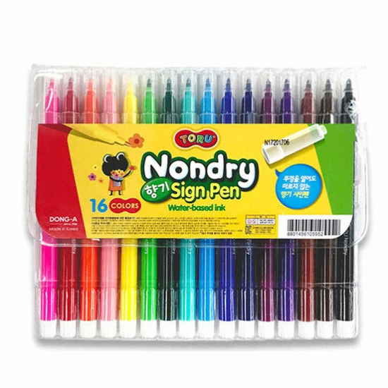 동아 토루 논드라이 슬림 향기 사인펜 세트 (16색)_이미지
