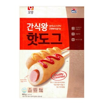 사조대림 오양 간식왕 <b>핫도그</b> 10개입 800g