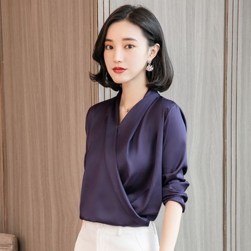 vaviola 바비올라 여성 봄 실크 블라우스 정장 오피스룩 단정 명품 BZ362 576444645908 294 그레이 L