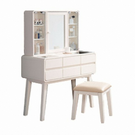 밀키웨이 데미안 원목 도장 화장대 세트 900_이미지