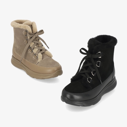 엘칸토 여성 소가죽 털 앵클 부츠 4cm LCWA14U44C