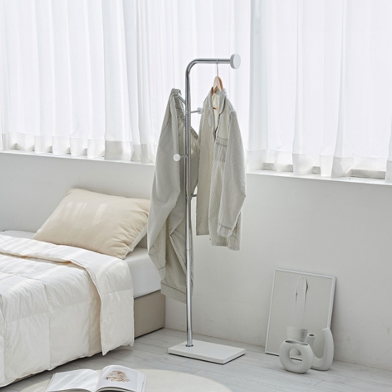 동서가구 무브 1단 낮은 스탠드 이동식 옷걸이 행거