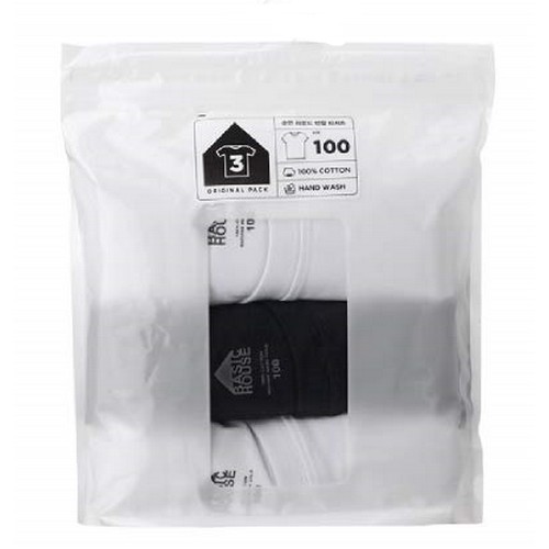 TBH글로벌 베이직하우스 순면라운드 3팩 반팔티 HTTS0101