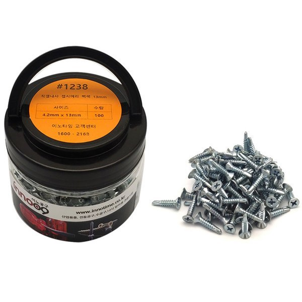 이노공구 직결나사 접시머리 백색 1238 13mm