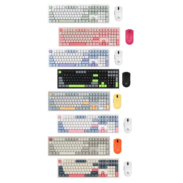 지클릭커 OFFICEPRO WMK990 사일런스 M 108 무선 키보드 마우스 세트 (Poker Green)_이미지